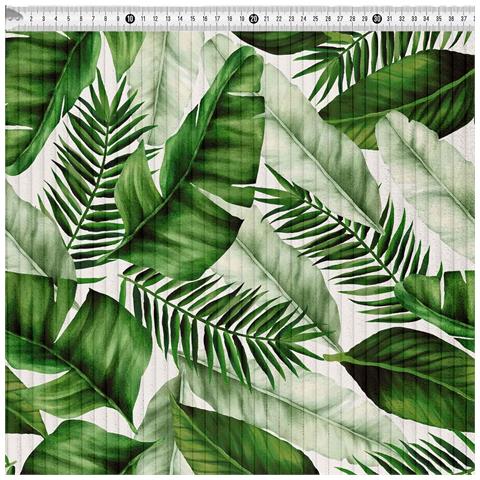 Tessuto Di Velluto A Coste Con Motivo A Foglie 1m X 140cm Per Rivestimenti E Cuscini - Foto 2