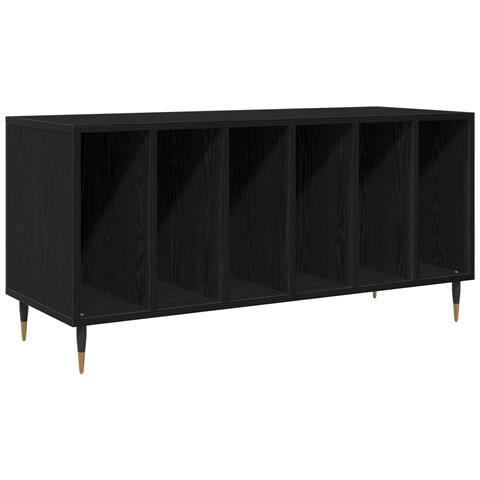 Armadio per dischi  Nero Rovere 100x38x48 cm Legno ingegnerizzato - Foto 1
