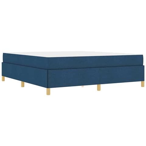 Letto a molle con materasso Blu e Bianco 180 x 200 cm Tessuto - Foto 1