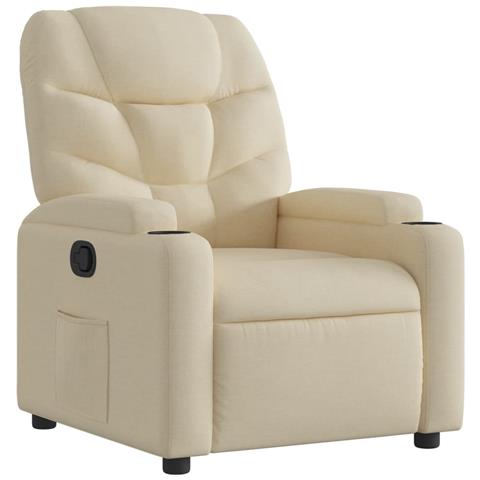 Poltrona reclinabile in tessuto color crema - Foto 1