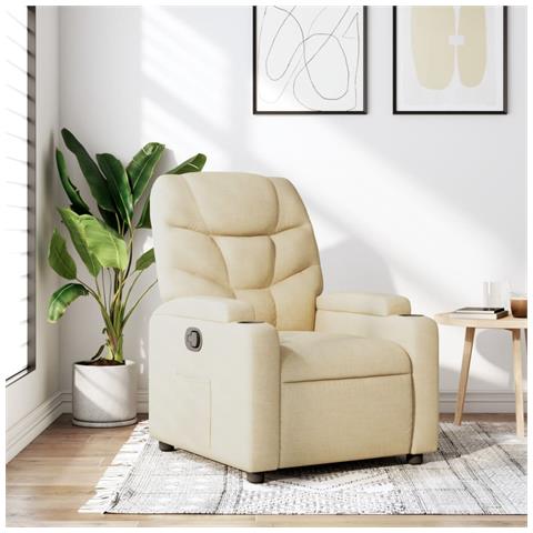 Poltrona reclinabile in tessuto color crema - Foto 2