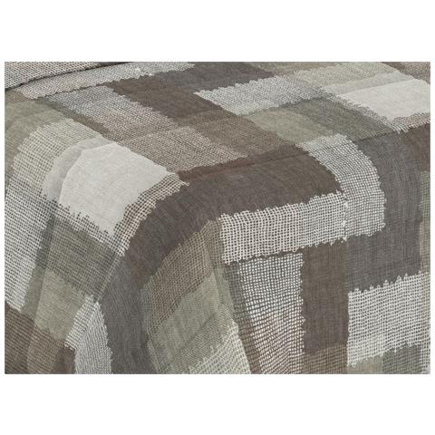 Trapunta Piumone Invernale Imbottita 300gr Microfibra Diadema Quadri 2 Piazze D4 Marrone - Foto 2