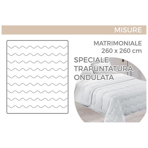 Trapunta Piumone Invernale Imbottita 300gr Microfibra Diadema Quadri 2 Piazze D4 Marrone - Foto 5