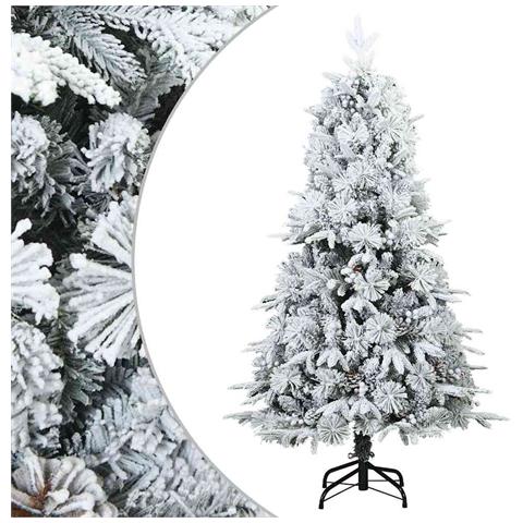 Albero di Natale Artificiale Snodato Foderato di Neve Bianco - Foto 1