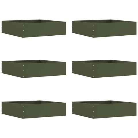 Bordura per Prato 6 pcs Verde oliva 50 x 50 x 13 cm Acciaio - Foto 1