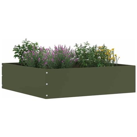 Bordura per Prato 6 pcs Verde oliva 50 x 50 x 13 cm Acciaio - Foto 2
