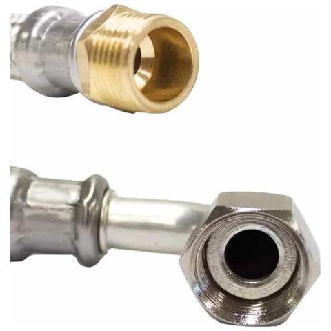 Tubo Flessibile Inox Per Acqua Potabile  1/2 Pollice  Certificato Dvgw  800mm - Foto 2