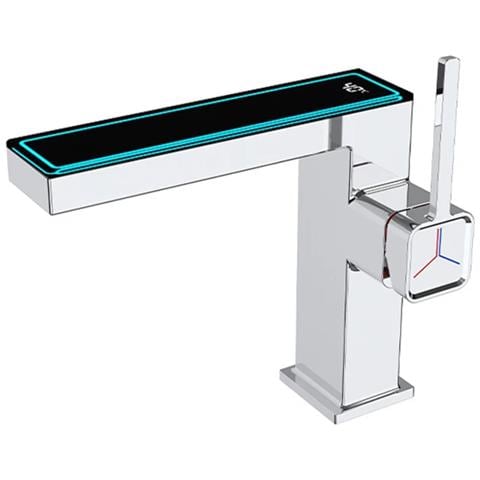 Rubinetto per lavabo da bagno, Blackswan, tipo M342, modello cromato, con display digitale, dimensioni 20,3 cm - Foto 1