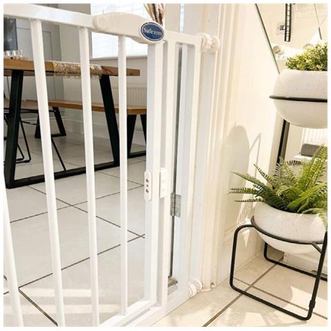 Safetots Cancelletto Per Scale A Pressione Con Chiusura Automatica, 111cm - 118cm, Bianco - Foto 2