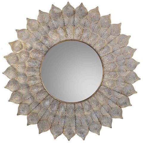 Specchio Da Parete In Metallo Dorato 90x4x90h - Foto 2