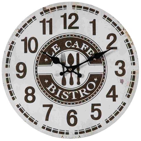 Orologio Da Parete In Legno Bianco D34x2 Cm - Foto 1