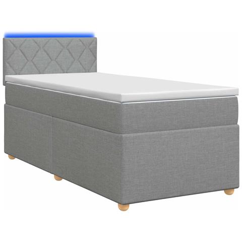 Letto box spring con materasso Grigio Chiaro 80 x 200 cm - Foto 1
