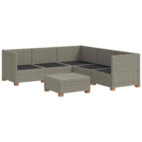6 pz Set Lounge in Rattan con Cuscini GENDT Rattan naturale - Foto 2