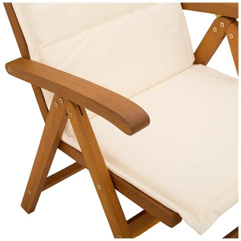 Set da pranzo da esterno con ombrellone 6 pz Bianco Crema - Foto 8
