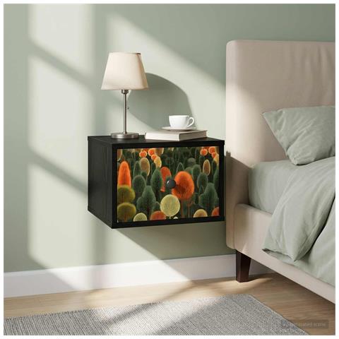 Mobiletto da comodino a parete ZAANDAM 2 pz Rovere Nero - Foto 2