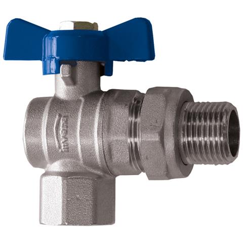 Valvola A Sfera Angolare Di Flusso Dell'acqua Standard Con Manico A Farfalla X Maschio 34 bsp - Foto 1
