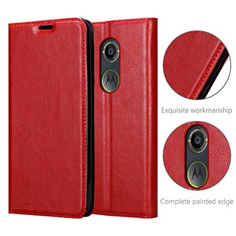 Custodia Compatibile Con Motorola Moto X2 In Rosso Mela - Coperchio Protettiva Con Chiusura Magnetica, Funzione Stand E Tasca Per Le Carte - Foto 8