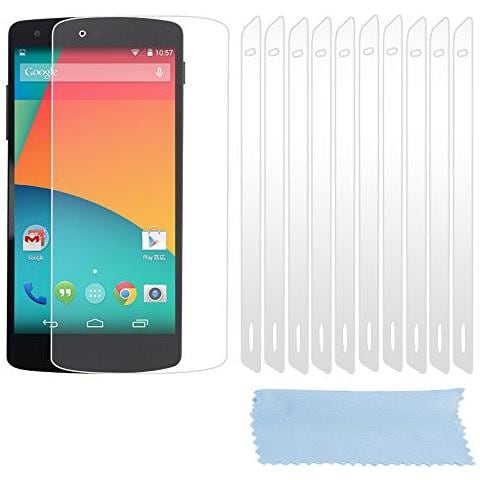 Protezioni Per Lo Schermo Compatibili Con Lg Google Nexus 5 In Alto Chiaro - 10 Pezzi Di Pellicola Protettiva Altamente Trasparente Contro Polvere, Sporco E Graffi - Foto 1