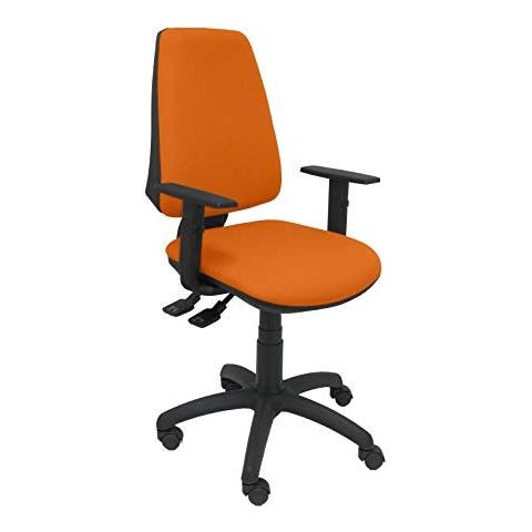 Crespo Piqueras E Modello 14s-chaise Ergonomica Da Ufficio Con Meccanismo Sincro Regolabile In Altezza E Ruote In Nylon-siège E Schienale Imbottiti In Tessuto Bali (bracci Regolabili In Altezza), Tessuto, Arancione, 109x46x46 Cm - Foto 2