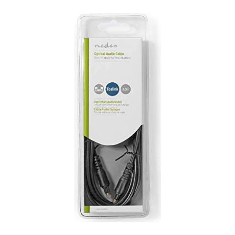 Cavo Audio Ottico Toslink Maschio-maschio 2m Trasmissione Digitale, Nero - Foto 2