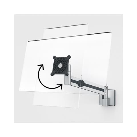 509023 Braccio Porta Monitor Da Parete, Braccio Estensibile Per Schermo Da 21-27 Con Attacco Vesa, Ruotabile Di 360°, Argento - Foto 7