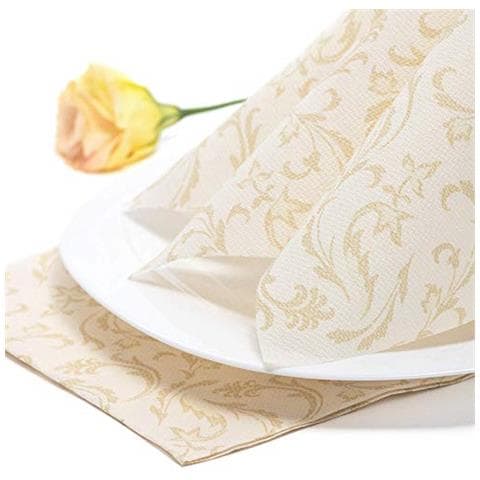 , 50 Tovaglioli ""royal Collection"", Piegatura 1/4, 40 Cm X 40 Cm, Champagne ""damascato"", #84995 - Foto 2