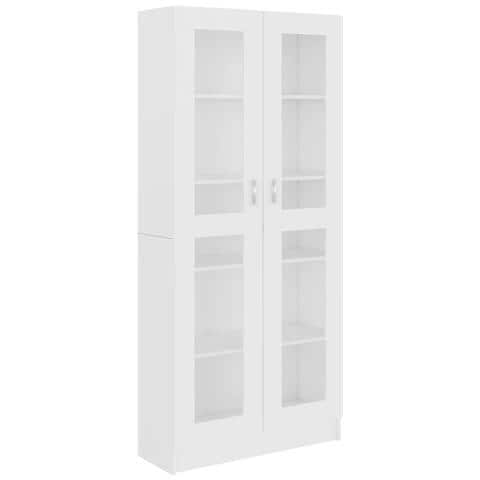 Armadietto Vetrina Bianco 82,5x30,5x185,5 cm Legno Multistrato - Foto 2