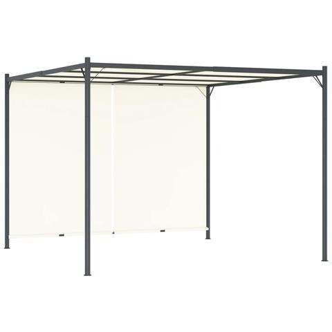 Pergola Con Tetto Regolabile Bianco Crema 3x3 M In Acciaio - Foto 1