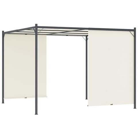 Pergola Con Tetto Regolabile Bianco Crema 3x3 M In Acciaio - Foto 7