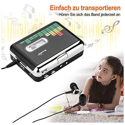 Cassette Al Convertitore Mp3 Lettore Di Cassette Portatile Tramite Usb Drive Convertitore Digitale Cassette Audio Musica Tape To Mp3 Converter Player Con Auricolare Bisogno Computer - Foto 4