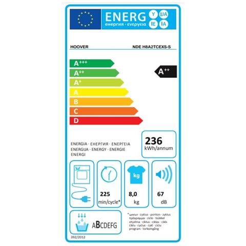 Asciugatrice NDEH8A2TCEXS-S H-DRY 500, 8 Kg Classe A++ Pompa di calore - Foto 2