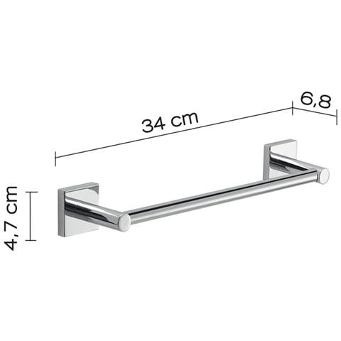 Portasalviette 30 Cm Da Muro In Acciaio Inox Aisi 304 E Cromall Fj21-30 Serie Fuji Cromato - Foto 3