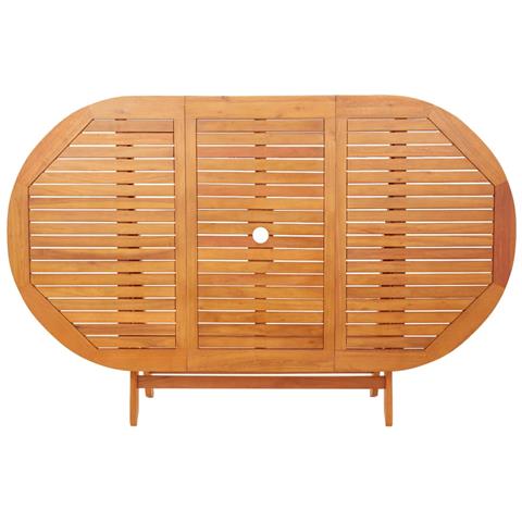 Tavolo Da Giardino Pieghevole 160x85x75cm Massello Di Eucalipto - Foto 2