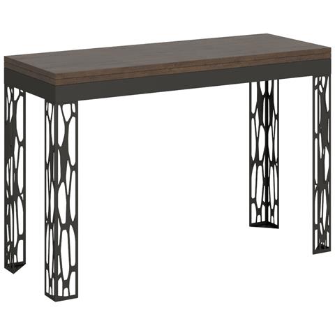 Tavolo Apribile 120/200x45/90 Cm Ghibli Double Telaio Antracite - Noce - Foto 4