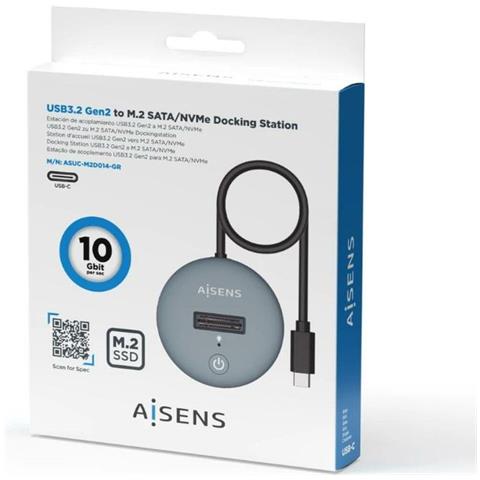 ASUC-M2D014-GR - USB-C Dock M. 2 (NGFF) Asuc-M2D014-Gr SATA /NVMe A USB3.1 Gen2, Grigio - Foto 2