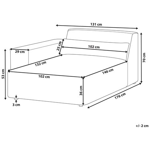 Chaise Longue Versione Destra Hellnar Tessuto Grigio - Foto 2