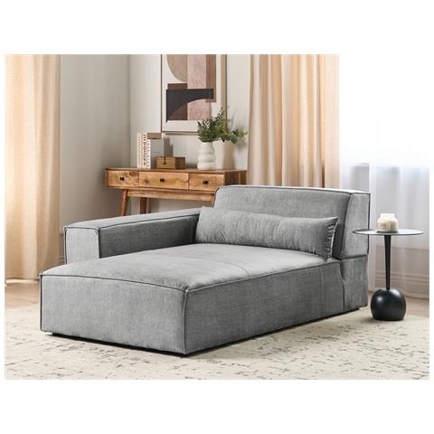 Chaise Longue Versione Destra Hellnar Tessuto Grigio - Foto 1