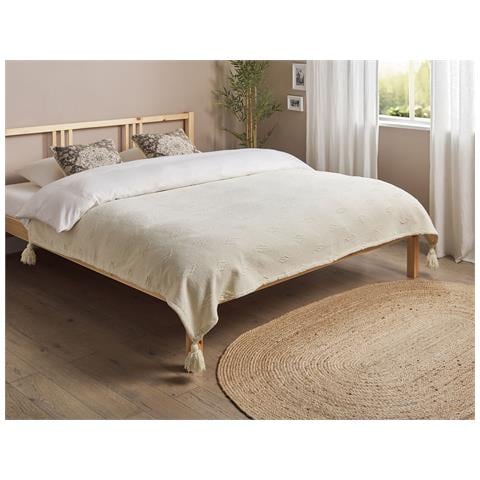 Copriletto Ciniglia Beige 200 X 220 Cm Kazy - Foto 1