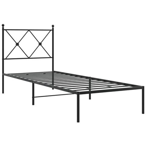 Giroletto Con Testiera In Metallo Nero 75x190 Cm - Foto 2