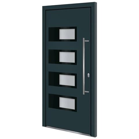 Porta Ingresso Antracite 100x210 Cm In Alluminio E Pvc - Foto 1