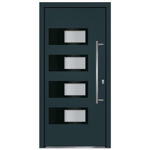 Porta Ingresso Antracite 100x210 Cm In Alluminio E Pvc - Foto 2