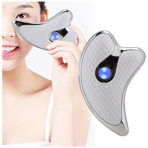 Strumento Viso Gua Sha, Gua Sha Elettrico, Strumento Per Scolpire Il Viso, Massaggiatore Per Raschietto Viso A Microcorrente, Strumento Elettrico Per Raschiare Bellezza Rassodante Per Il Lifting Del Viso - Bianco - Foto 1