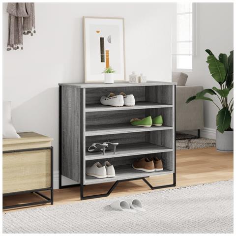 Scarpiera Grigio Sonoma 80x38x78 cm in Truciolato - Foto 3