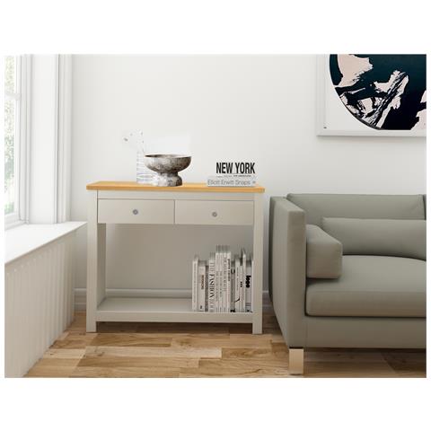 Emerald Consolle Con 2 Cassetti In Mdf Rovere E Panna - Foto 4