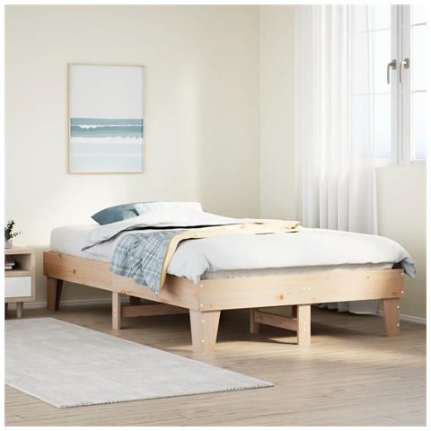 Letto Senza Materasso 120x190 Cm In Legno Massello Di Pino - Foto 1