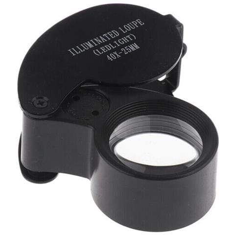 Lente Ingrandimento Zoom 40 X 25 Mm 2 Led Luce Bianca X Orologi Gioielli Monete - Foto 1