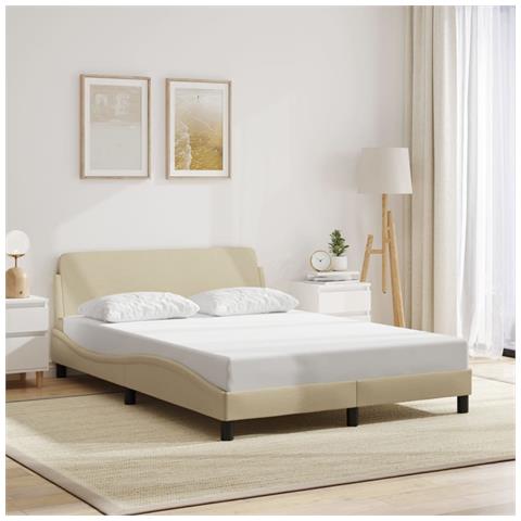 Giroletto Senza Materasso Crema 140x200 Cm In Tessuto - Foto 1
