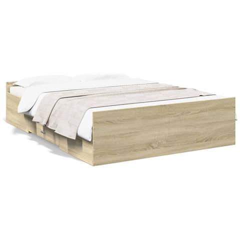 Giroletto Cassetti Rovere Sonoma 140x190 Cm Legno Multistrato - Foto 2