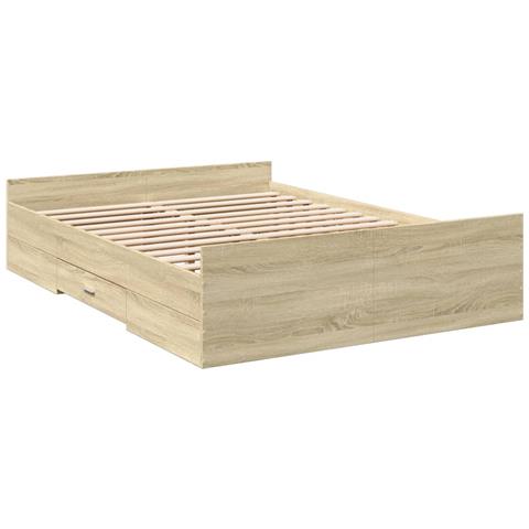 Giroletto Cassetti Rovere Sonoma 140x190 Cm Legno Multistrato - Foto 3