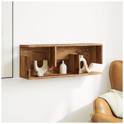 Mobile A Parete 80x20x30 Cm Legno Antico In Legno Multistrato - Foto 3